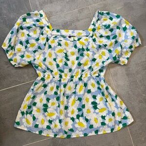 Michelle McDowell Gracie blouse daisy print puff sleeve blouse